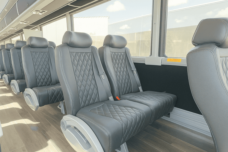 interior of Nashville Shuttle Bus Rentals charter bus